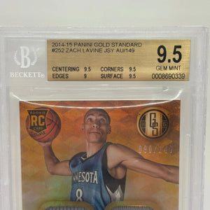 2014-15 Panini Gold Standard #252 Zach Lavine /149 RPA Auto Beckett 9.5 Gem Mint FRENLY BRICKS - Open 7 Days