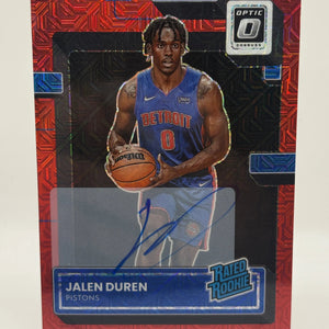 2022-23 Panini Donruss Optic Basketball #227 Jalen Duren Rookie Auto on Card FRENLY BRICKS - Open 7 Days