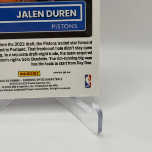 2022-23 Panini Donruss Optic Basketball #227 Jalen Duren Rookie Auto on Card FRENLY BRICKS - Open 7 Days