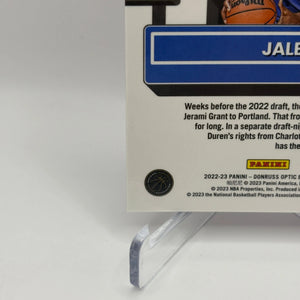 2022-23 Panini Donruss Optic Basketball #227 Jalen Duren Rookie Auto on Card FRENLY BRICKS - Open 7 Days