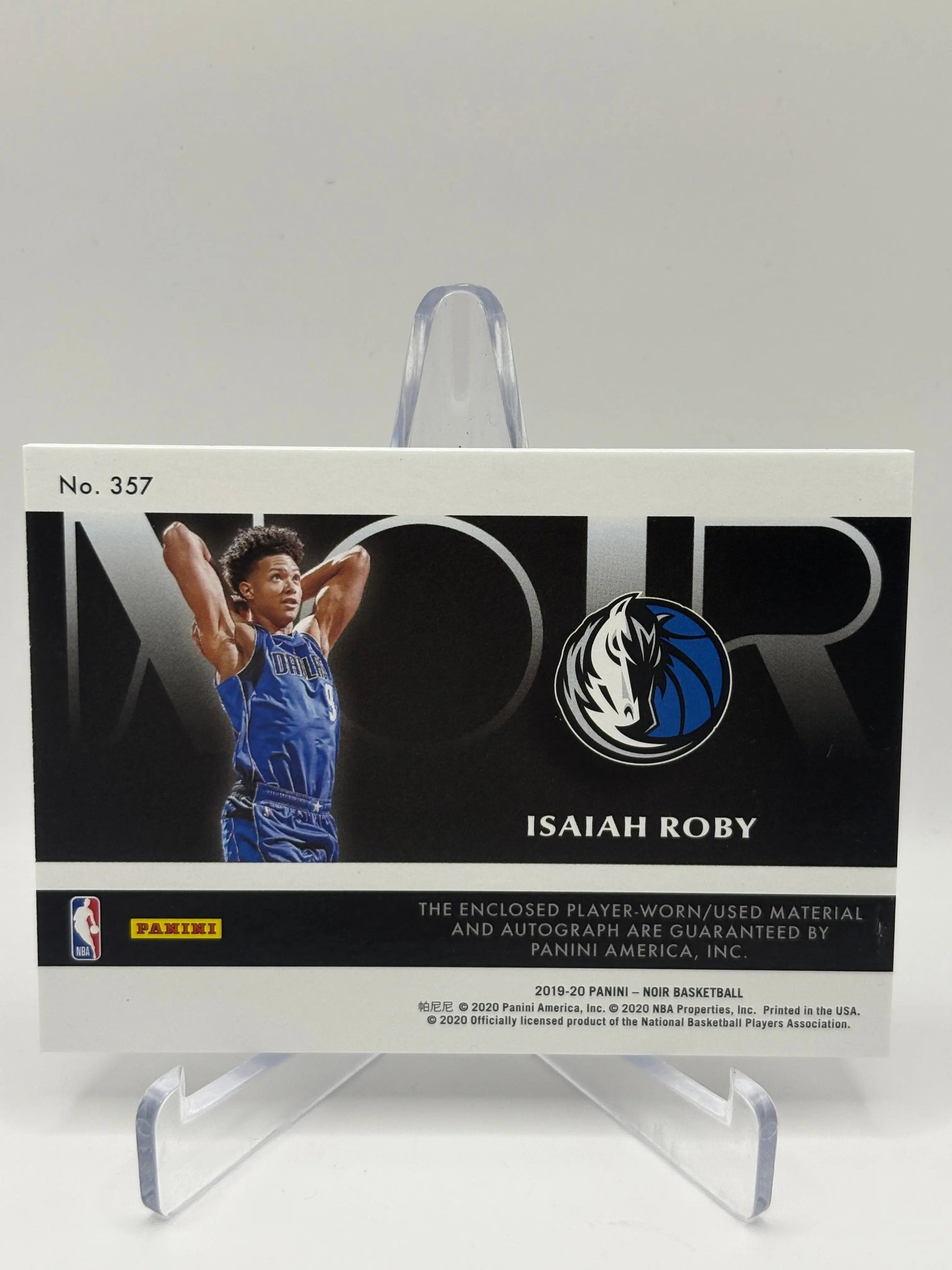 2019-20 Panini Noir Basketball #357 Isaiah Roby Rookie Patch Auto /99 On Card FRENLY BRICKS - Open 7 Days
