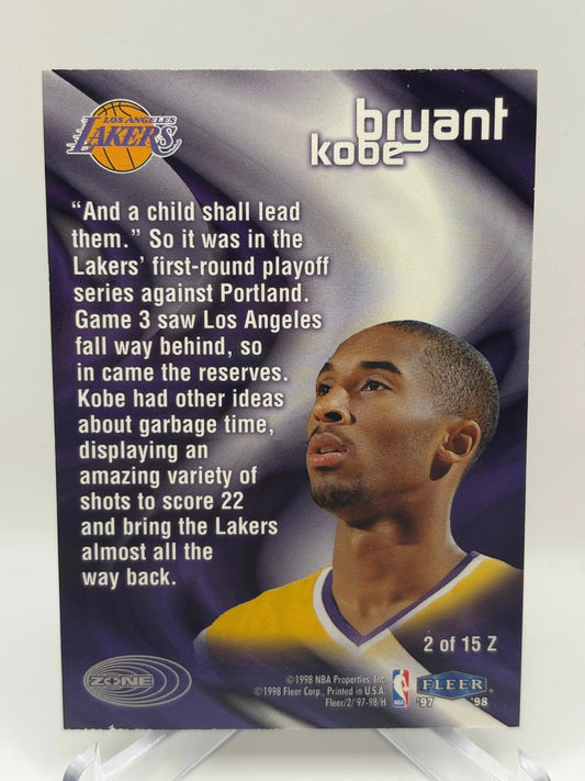 1997-98 Fleer - Kobe Bryant #2 of 15 Z Zone Insert FRENLY BRICKS - Open 7 Days