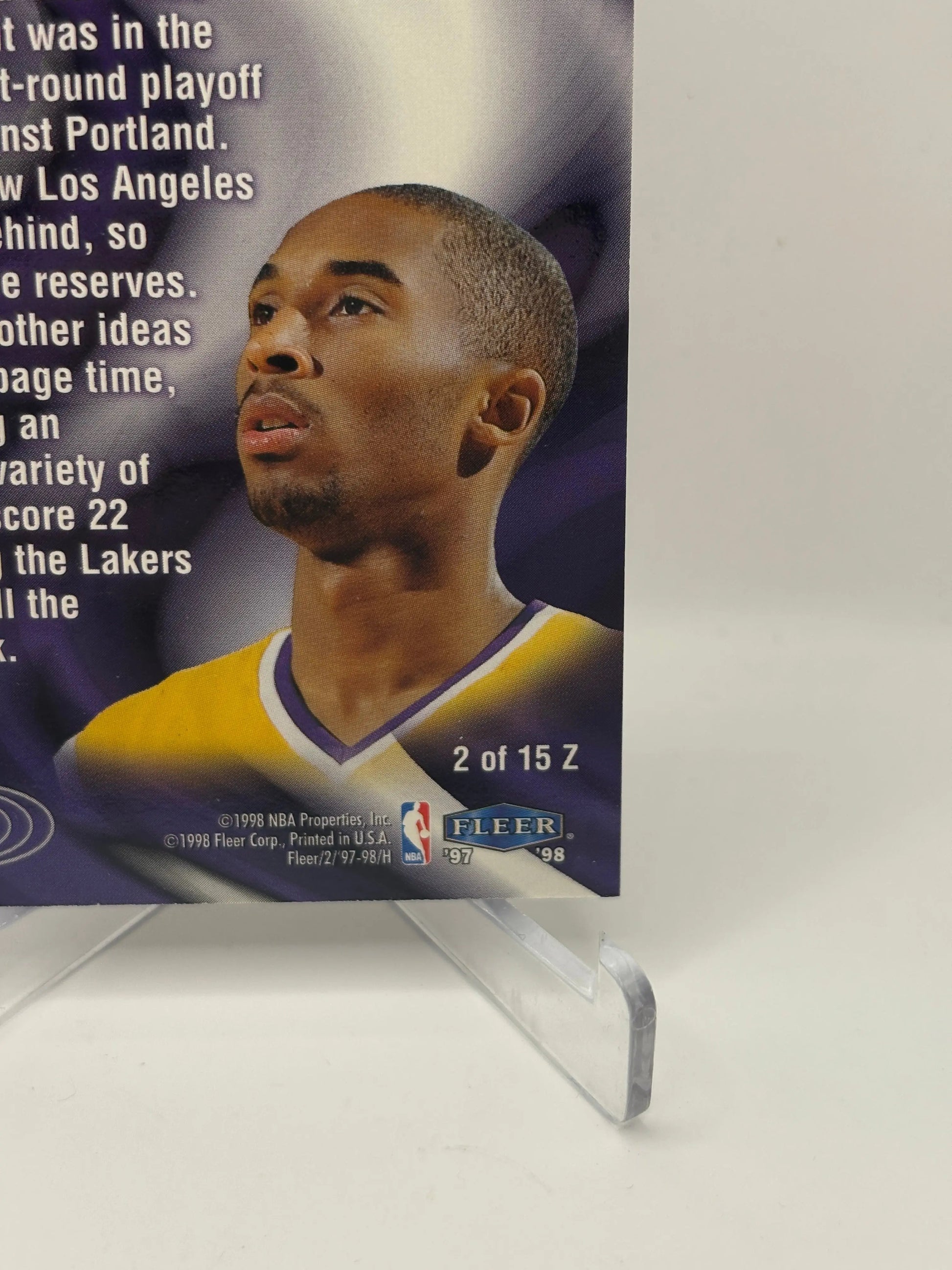 1997-98 Fleer - Kobe Bryant #2 of 15 Z Zone Insert FRENLY BRICKS - Open 7 Days