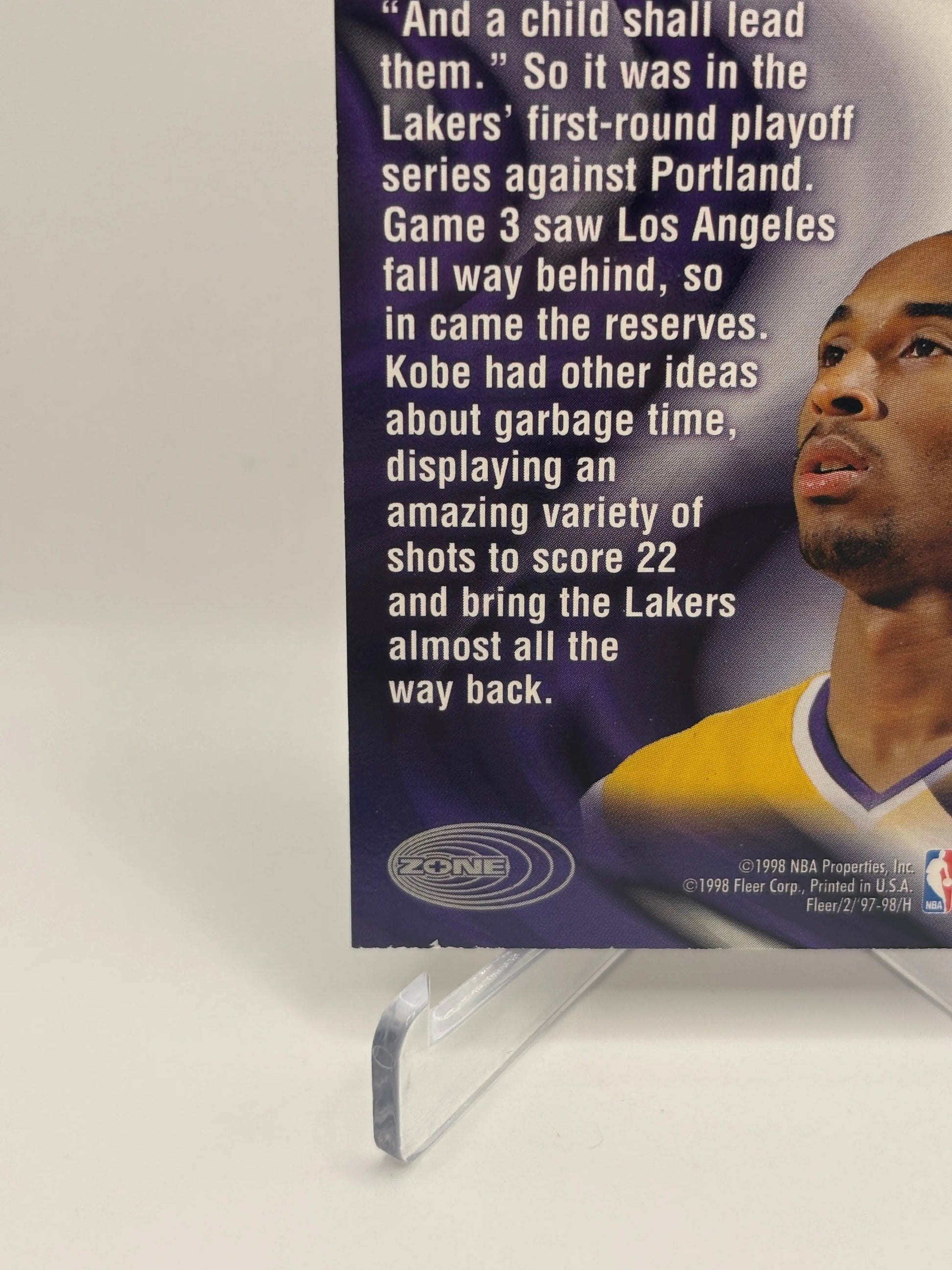 1997-98 Fleer - Kobe Bryant #2 of 15 Z Zone Insert FRENLY BRICKS - Open 7 Days