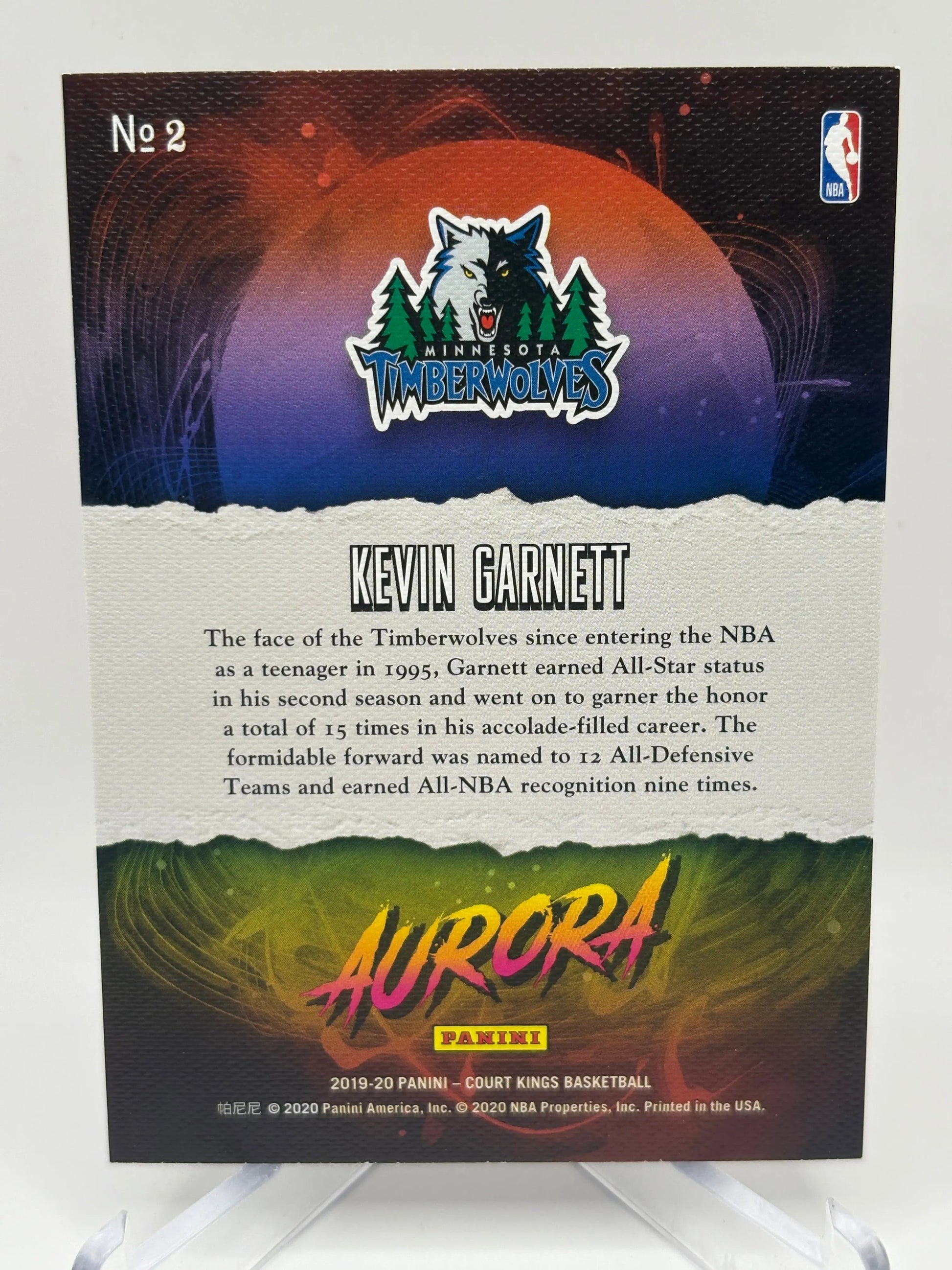 2019-20 Panini Court Kings Basketball #2 Kevin Garnett Aurora FRENLY BRICKS - Open 7 Days