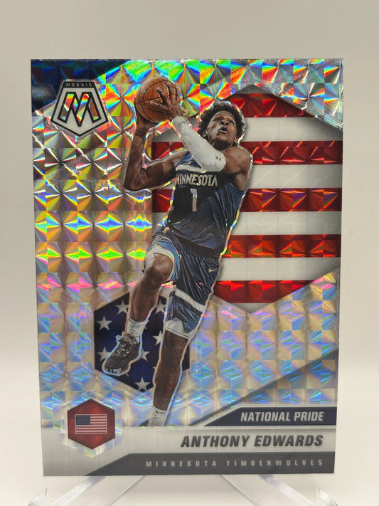 2020-21 Panini Mosaic Basketball #252 Anthony Edwards Silver National Pride FRENLY BRICKS - Open 7 Days