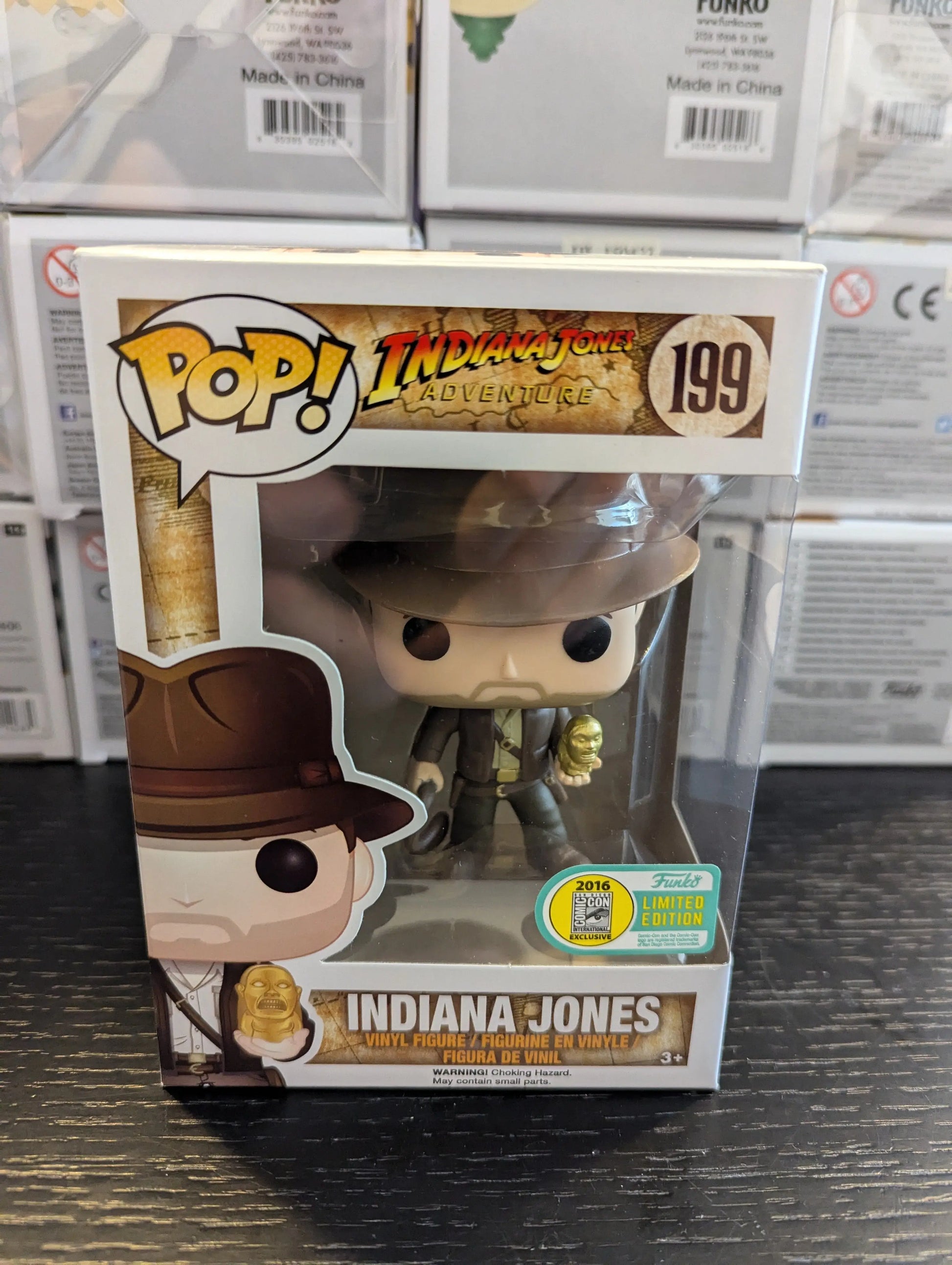 Funko Pop Vinyl #199 Indiana Jones Vaulted Grail 2016 SDCC Excellent Condition FRENLY BRICKS - Open 7 Days