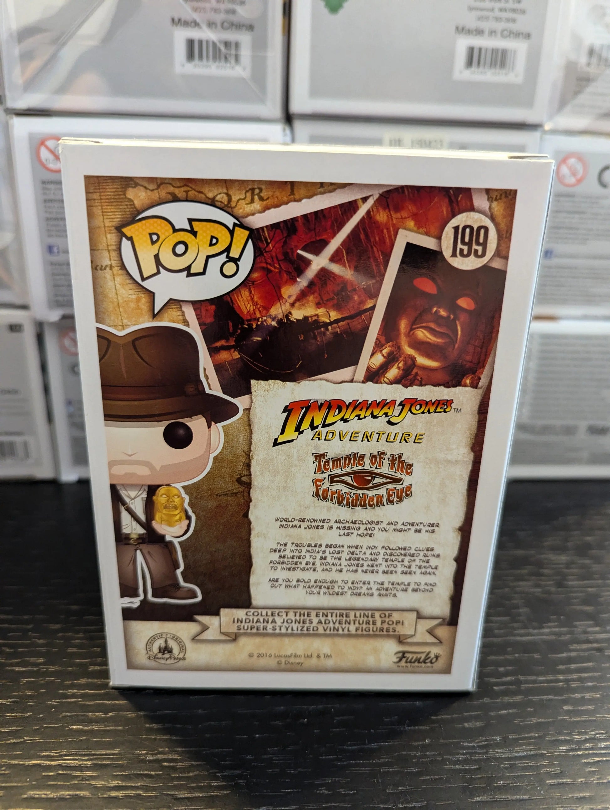 Funko Pop Vinyl #199 Indiana Jones Vaulted Grail 2016 SDCC Excellent Condition FRENLY BRICKS - Open 7 Days