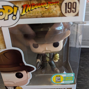 Funko Pop Vinyl #199 Indiana Jones Vaulted Grail 2016 SDCC Excellent Condition FRENLY BRICKS - Open 7 Days