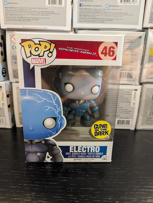 Funko Pop! Vinyl Marvel 46 Electro Amazing Spider-man 2 Glow in the Dark GITD FRENLY BRICKS - Open 7 Days