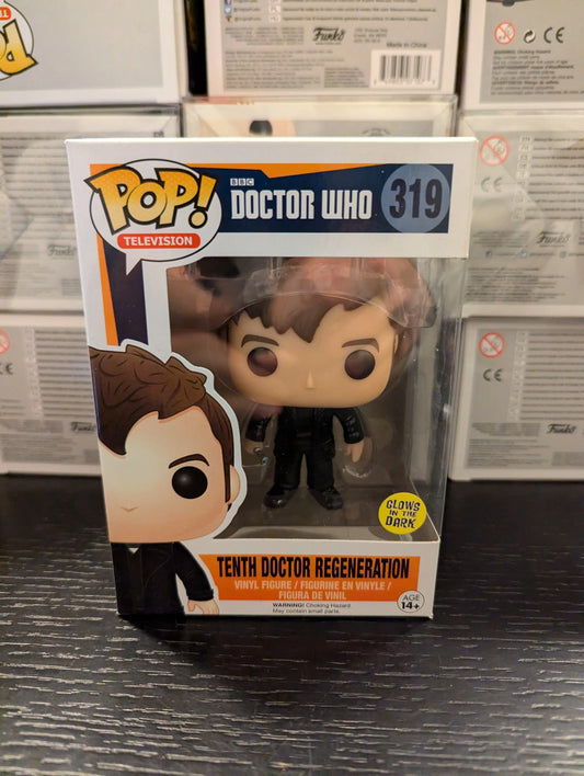 Doctor Who Funko Pop! #319 Tenth Doctor Regeneration GLOW GITD FRENLY BRICKS - Open 7 Days