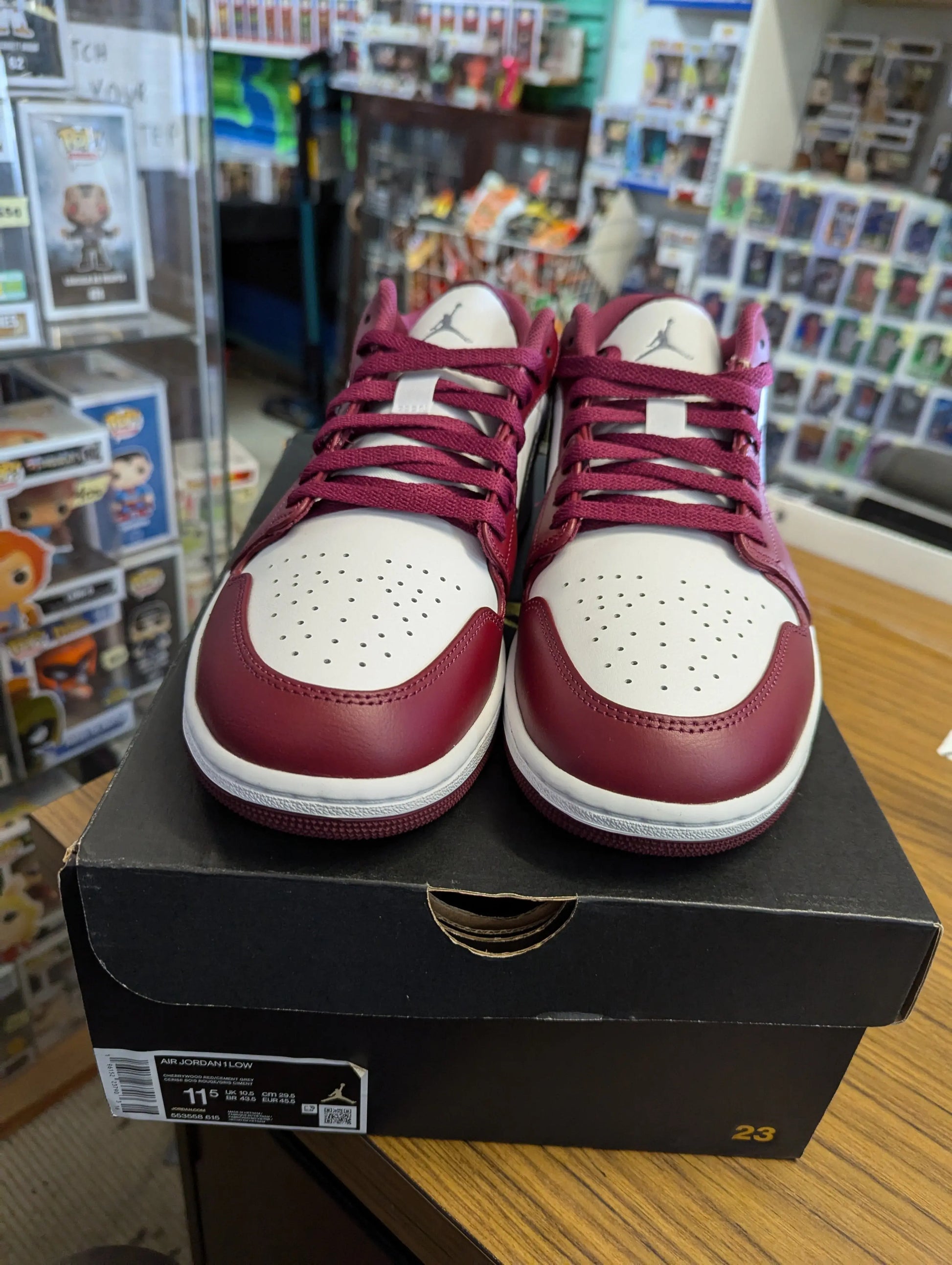 Nike Air Jordan 1 Low Cardinal Red White Shoes 553558-607 Men’s Size 11.5 NEW FRENLY BRICKS - Open 7 Days