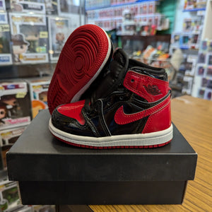 Jordan 1 Retro High OG Patent Bred Toddler TD size 6c FRENLY BRICKS - Open 7 Days