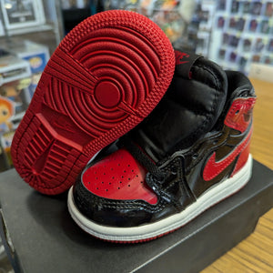 Jordan 1 Retro High OG Patent Bred Toddler TD size 6c FRENLY BRICKS - Open 7 Days