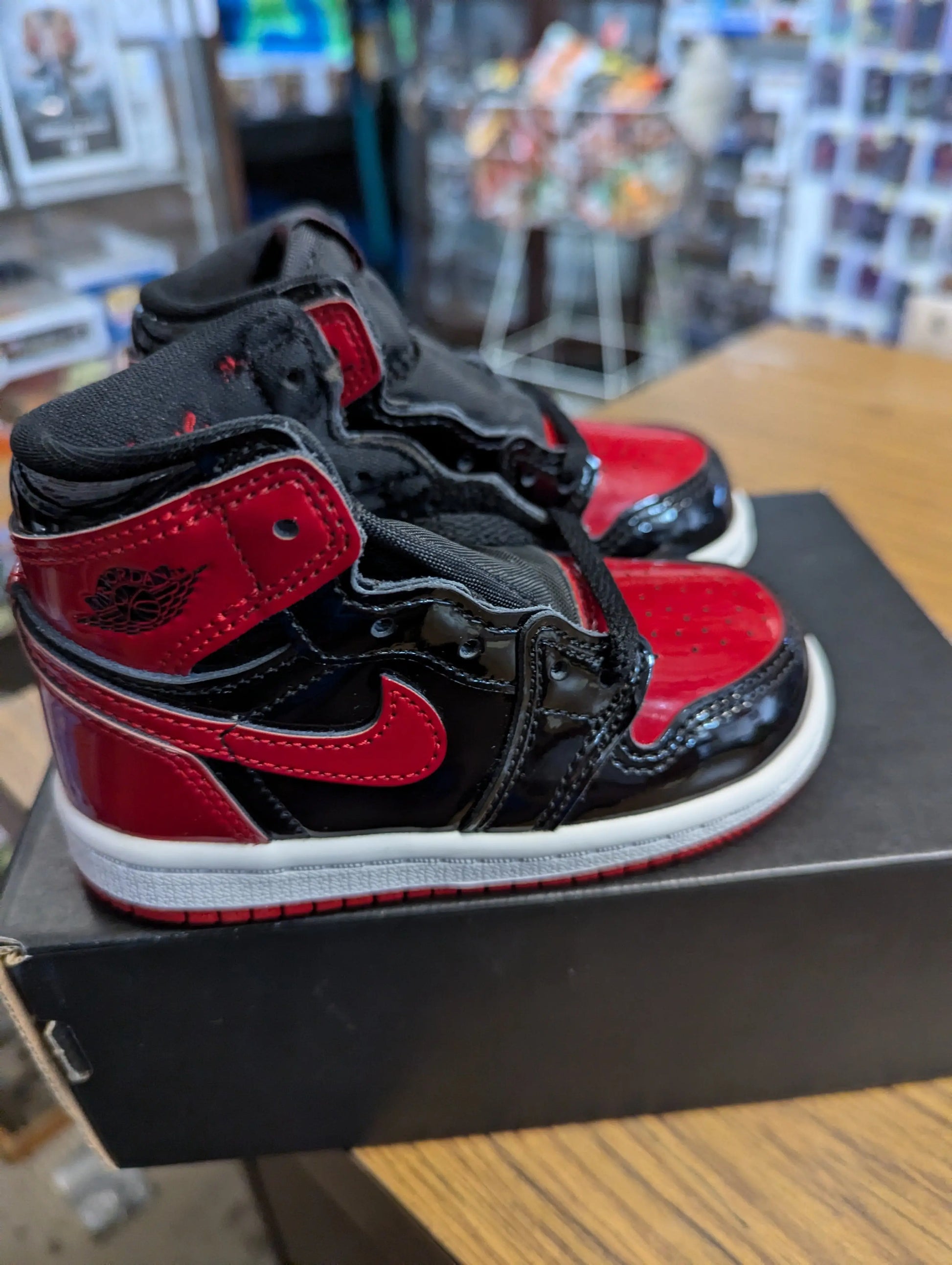 Jordan 1 Retro High OG Patent Bred Toddler TD size 6c FRENLY BRICKS - Open 7 Days