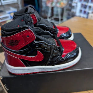 Jordan 1 Retro High OG Patent Bred Toddler TD size 6c FRENLY BRICKS - Open 7 Days