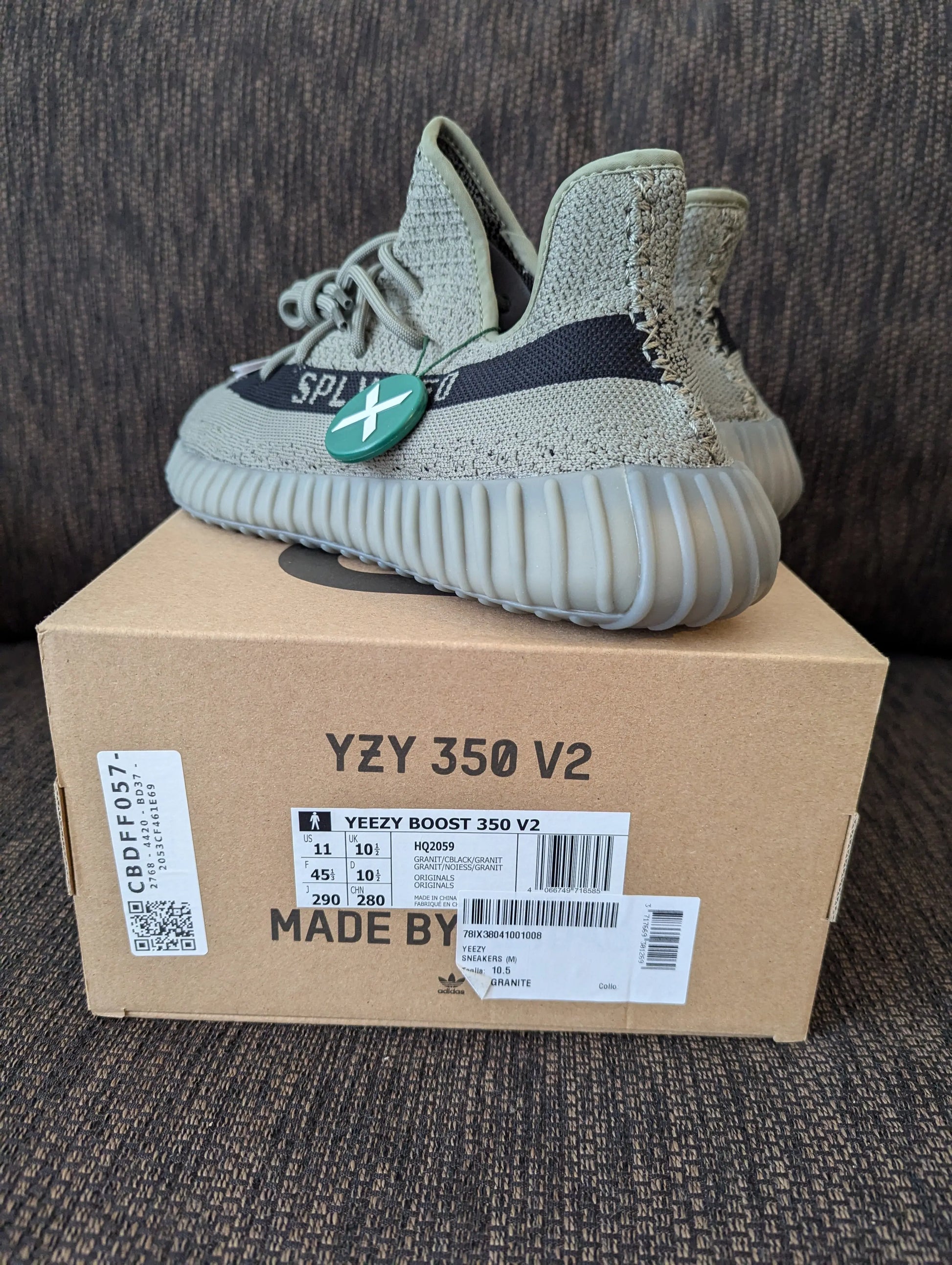 Yeezy Boost 350 V2 US11 Granite new deadstock FRENLY BRICKS - Open 7 Days