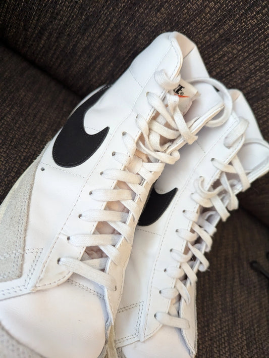 Nike Blazer Mid 77 Shoes Mens us12 White Black Grey Vintage Leather Casual FRENLY BRICKS - Open 7 Days