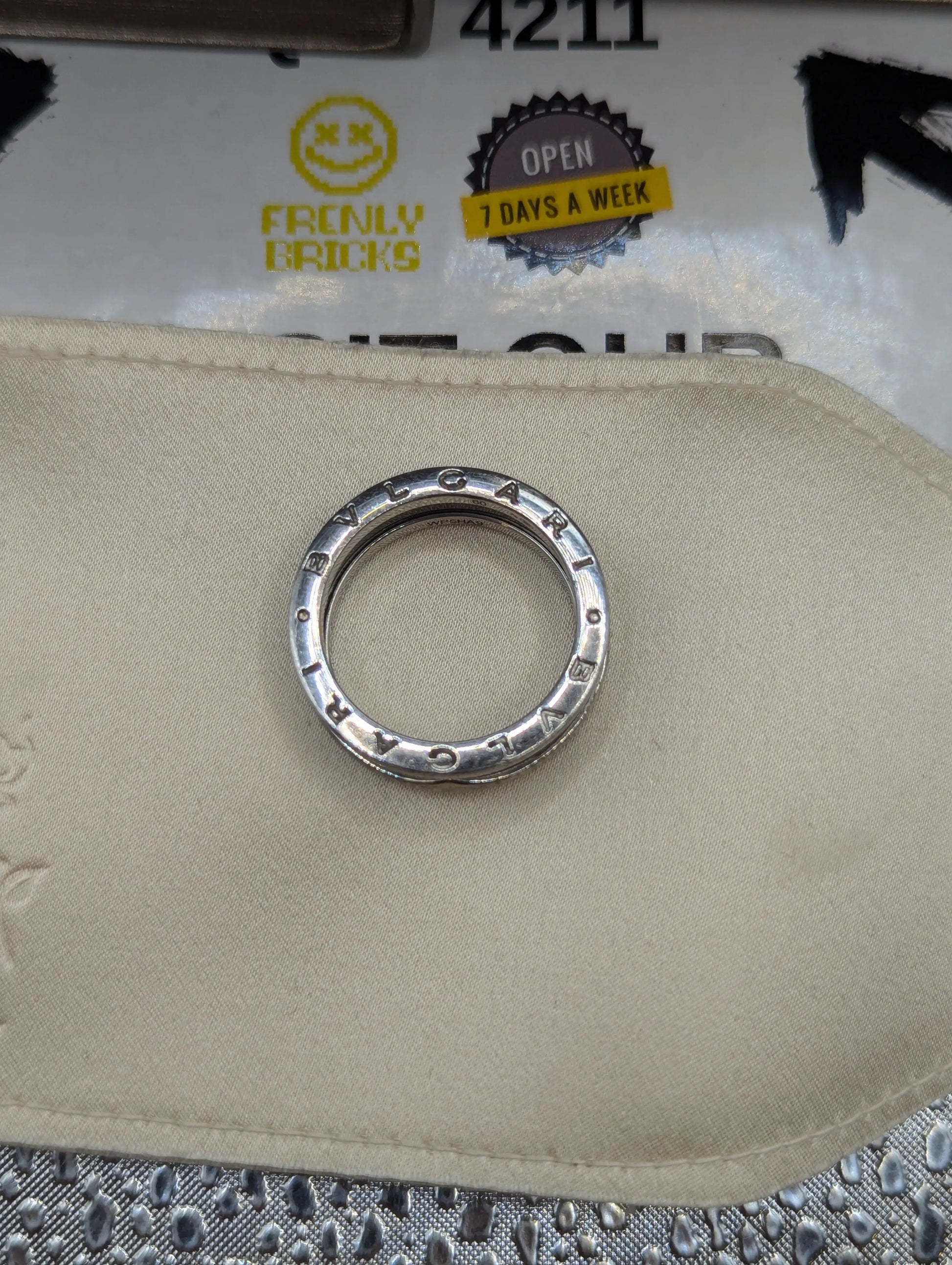 Bulgari "Save the Children" Black Ceramic & Sterling Silver Band Ring Size 60 FRENLY BRICKS - Open 7 Days