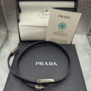 Prada Genuine Saffiano Leather Bracelet Baltic Blue FRENLY BRICKS - Open 7 Days