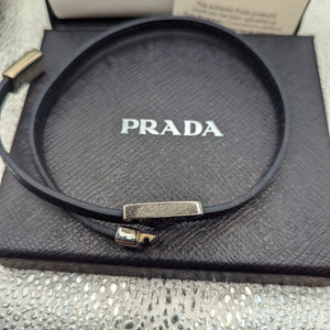 Prada Genuine Saffiano Leather Bracelet Baltic Blue FRENLY BRICKS - Open 7 Days