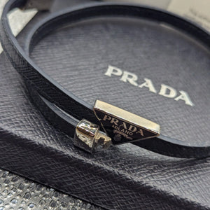 Prada Genuine Saffiano Leather Bracelet Baltic Blue FRENLY BRICKS - Open 7 Days