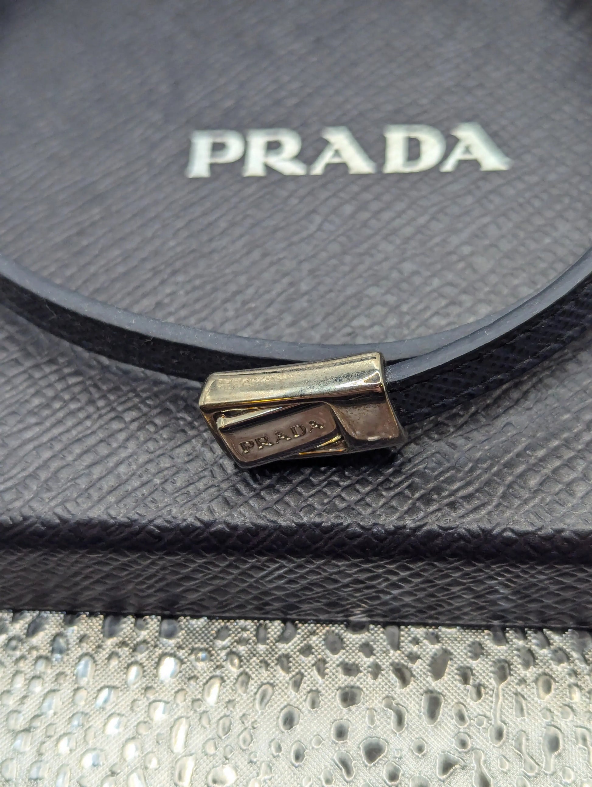 Prada Genuine Saffiano Leather Bracelet Baltic Blue FRENLY BRICKS - Open 7 Days