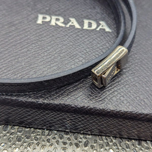 Prada Genuine Saffiano Leather Bracelet Baltic Blue FRENLY BRICKS - Open 7 Days