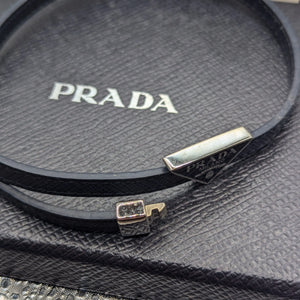 Prada Genuine Saffiano Leather Bracelet Baltic Blue FRENLY BRICKS - Open 7 Days