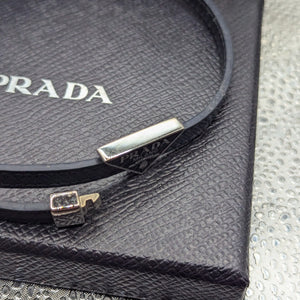 Prada Genuine Saffiano Leather Bracelet Baltic Blue FRENLY BRICKS - Open 7 Days