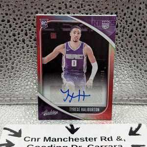 2020-21 Panini Absolute TYRESE HALIBURTON Rookie AUTO /10 FRENLY BRICKS - Open 7 Days