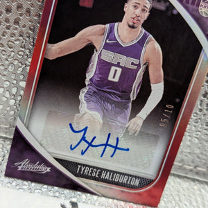 2020-21 Panini Absolute TYRESE HALIBURTON Rookie AUTO /10 FRENLY BRICKS - Open 7 Days