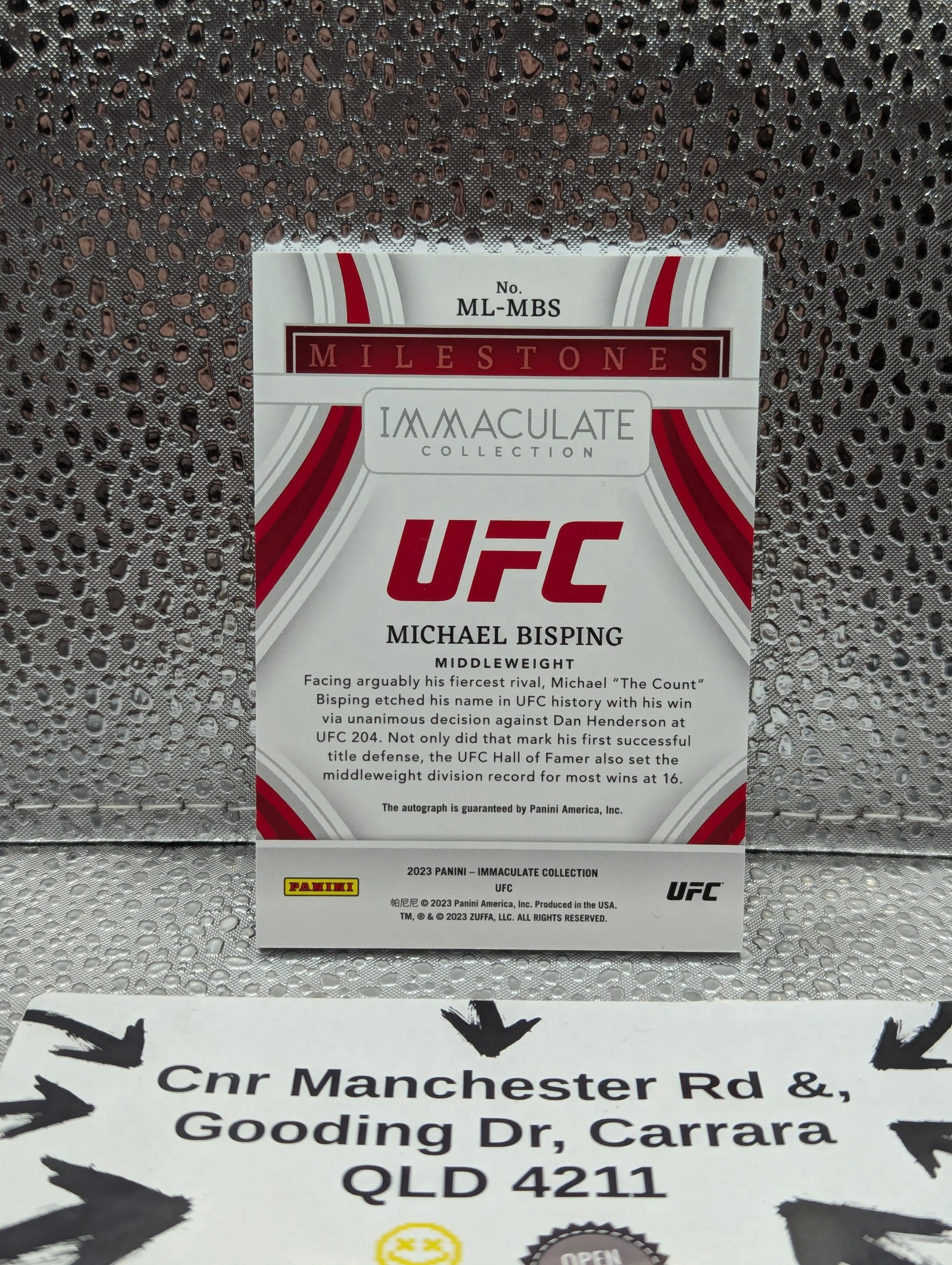 2023 Panini Immaculate UFC Michael Bisping /99 AUTO milestones FRENLY BRICKS - Open 7 Days