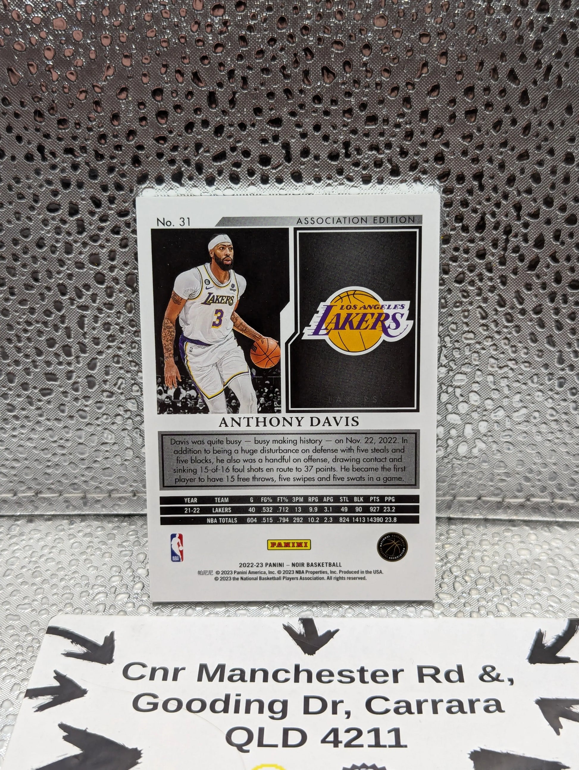 2022-23 Panini NOIR Anthony Davis /99 LA FRENLY BRICKS - Open 7 Days