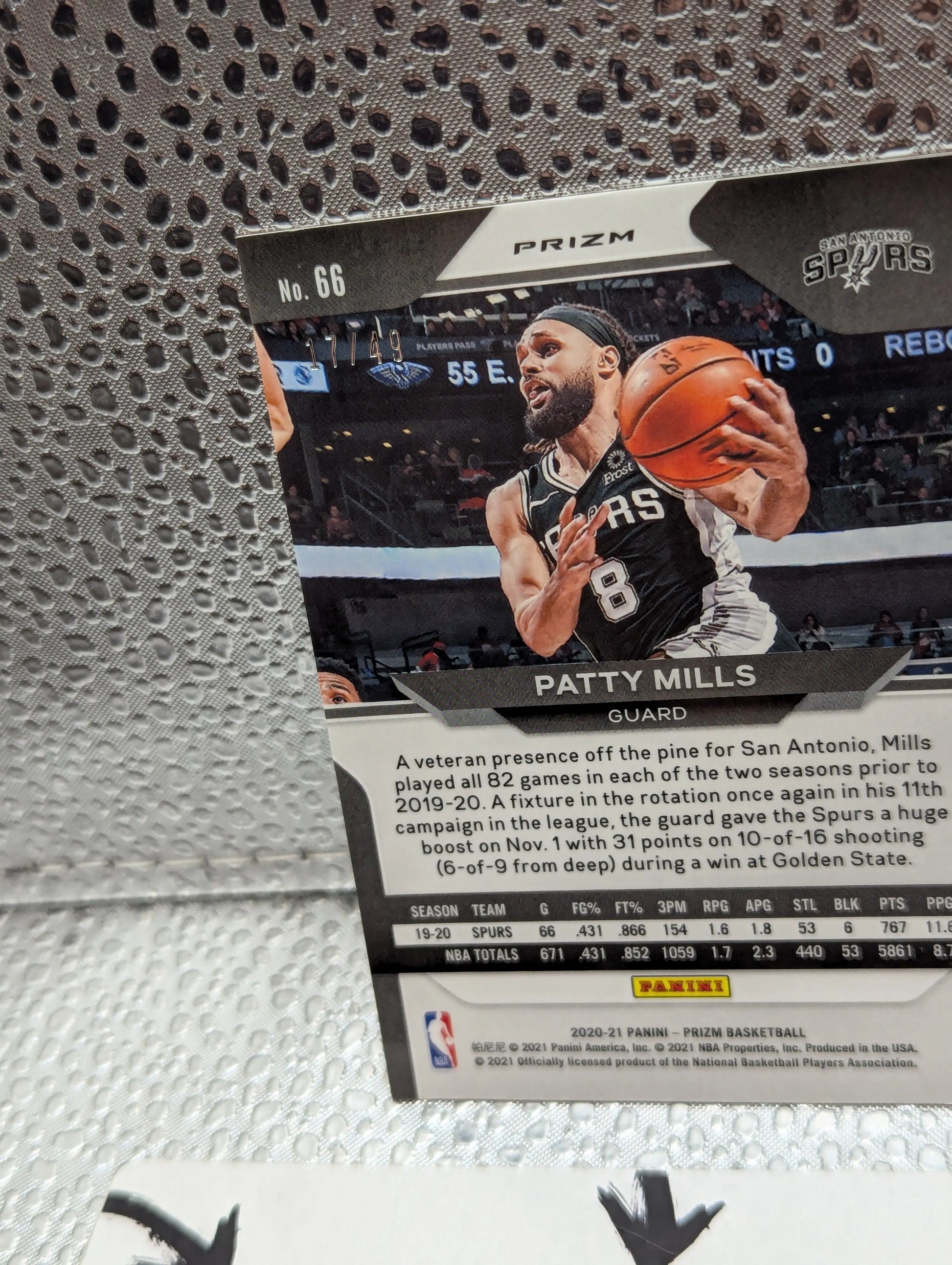 2020-21 Panini Prizm PATTY MILLS orange /49 FRENLY BRICKS - Open 7 Days