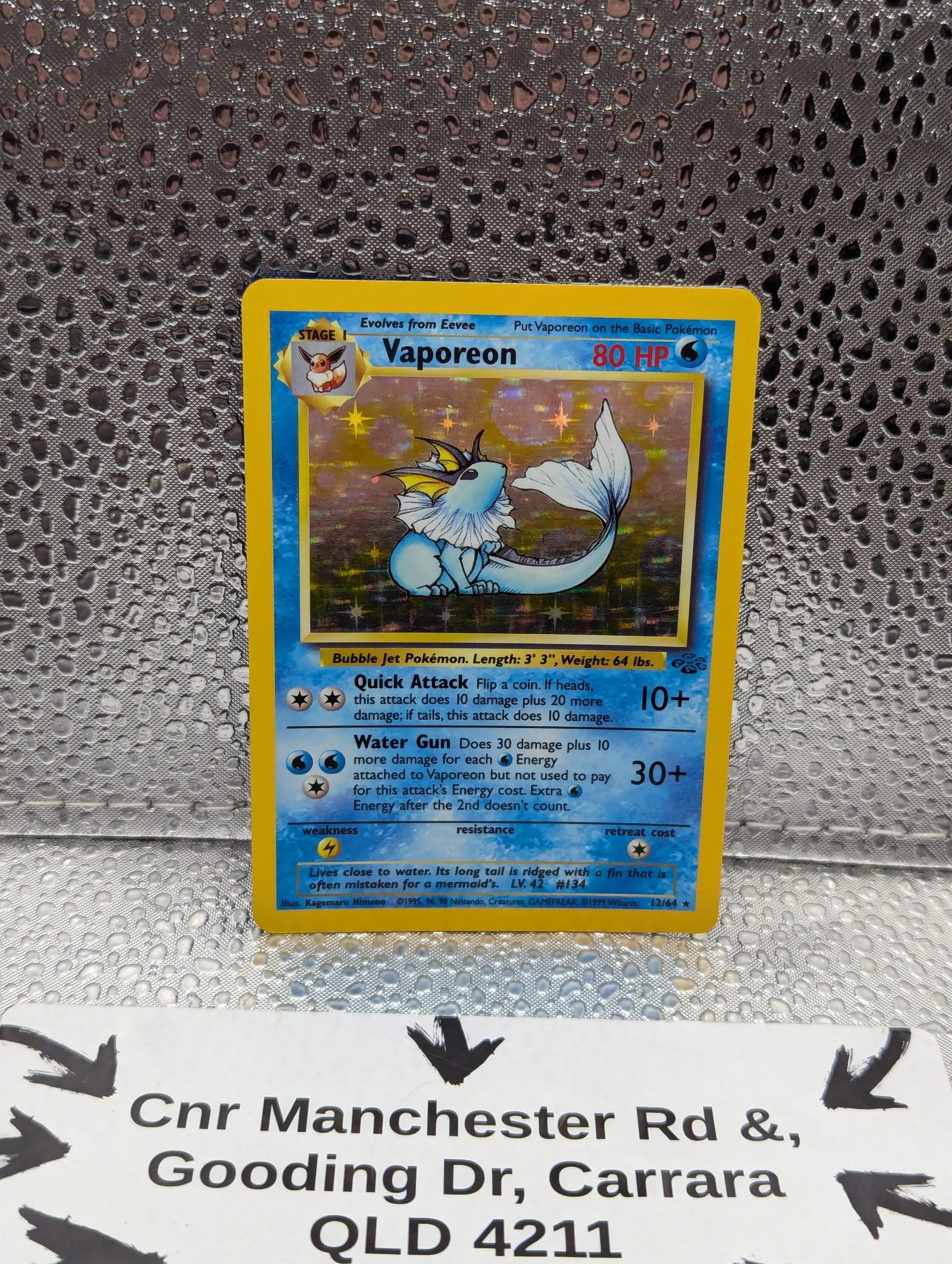 Pokemon TCG - Vaporeon 12/64 Jungle Holo Rare  WOTC 1999 - LP FRENLY BRICKS - Open 7 Days