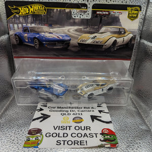 Hot Wheels Premium Car Culture Twin 2 Pack Corvette Stingray & '69 Copo Corvette FRENLY BRICKS - Open 7 Days