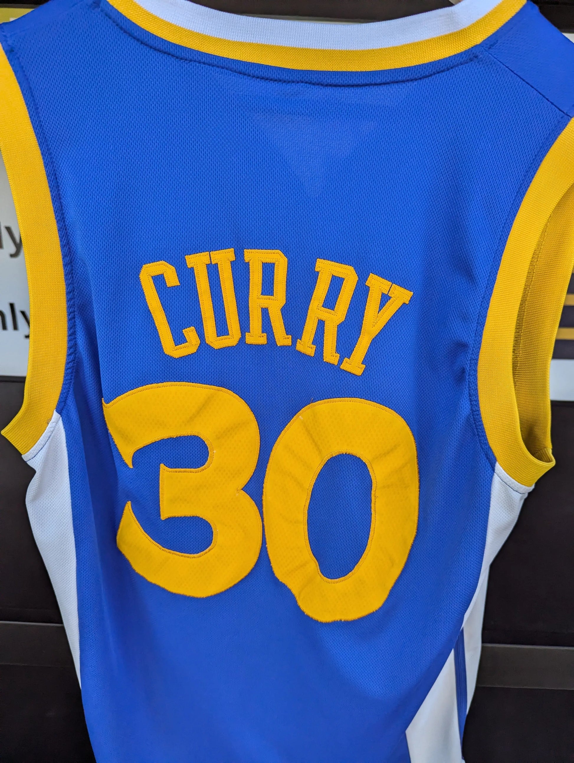 Curry Golden State Warriors NBA Jersey Mens Size L Blue replica FRENLY BRICKS - Open 7 Days