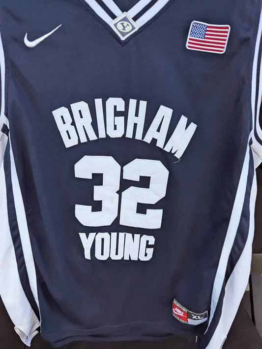 Jimmer Fredette Nike BYU Jersey Navy Blue/White Size XTRA Large Basketball College FRENLY BRICKS - Open 7 Days