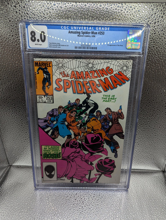 Amazing Spider-Man #253 CGC graded 8.0 white pages FRENLY BRICKS - Open 7 Days