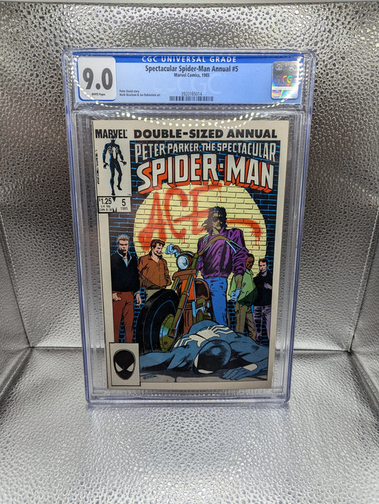 SPECTACULAR SPIDER-MAN Annual #5 Marvel Comics 1985 CGC 9.0 FRENLY BRICKS - Open 7 Days