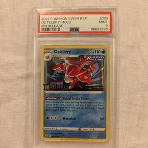 2021 Pokemon SWSH Octillery HOLO Prerelease #89 PSA 9 FRENLY BRICKS - Open 7 Days