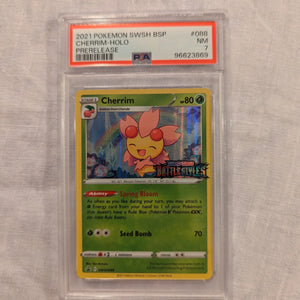 2021 Pokemon Cherrim HOLO Prerelease #88 PSA 7 FRENLY BRICKS - Open 7 Days