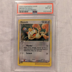 2003 Pokemon Game MEOWTH HOLO black star promo #13 PSA 8 FRENLY BRICKS - Open 7 Days