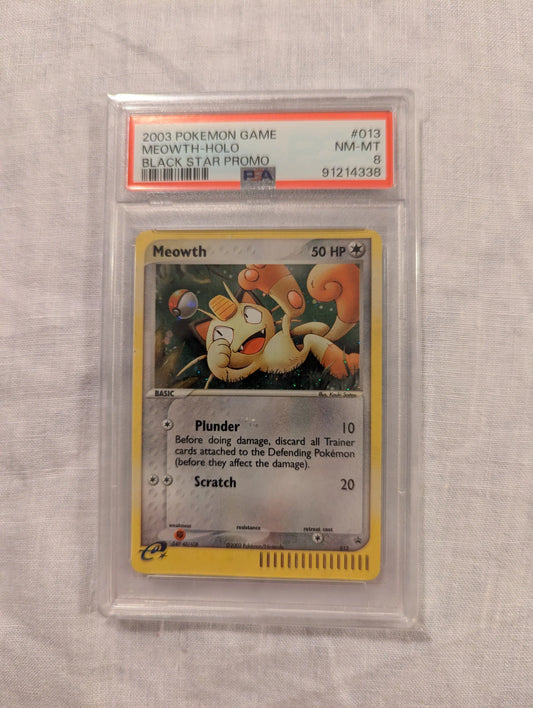 2003 Pokemon Game MEOWTH HOLO black star promo #13 PSA 8 FRENLY BRICKS - Open 7 Days