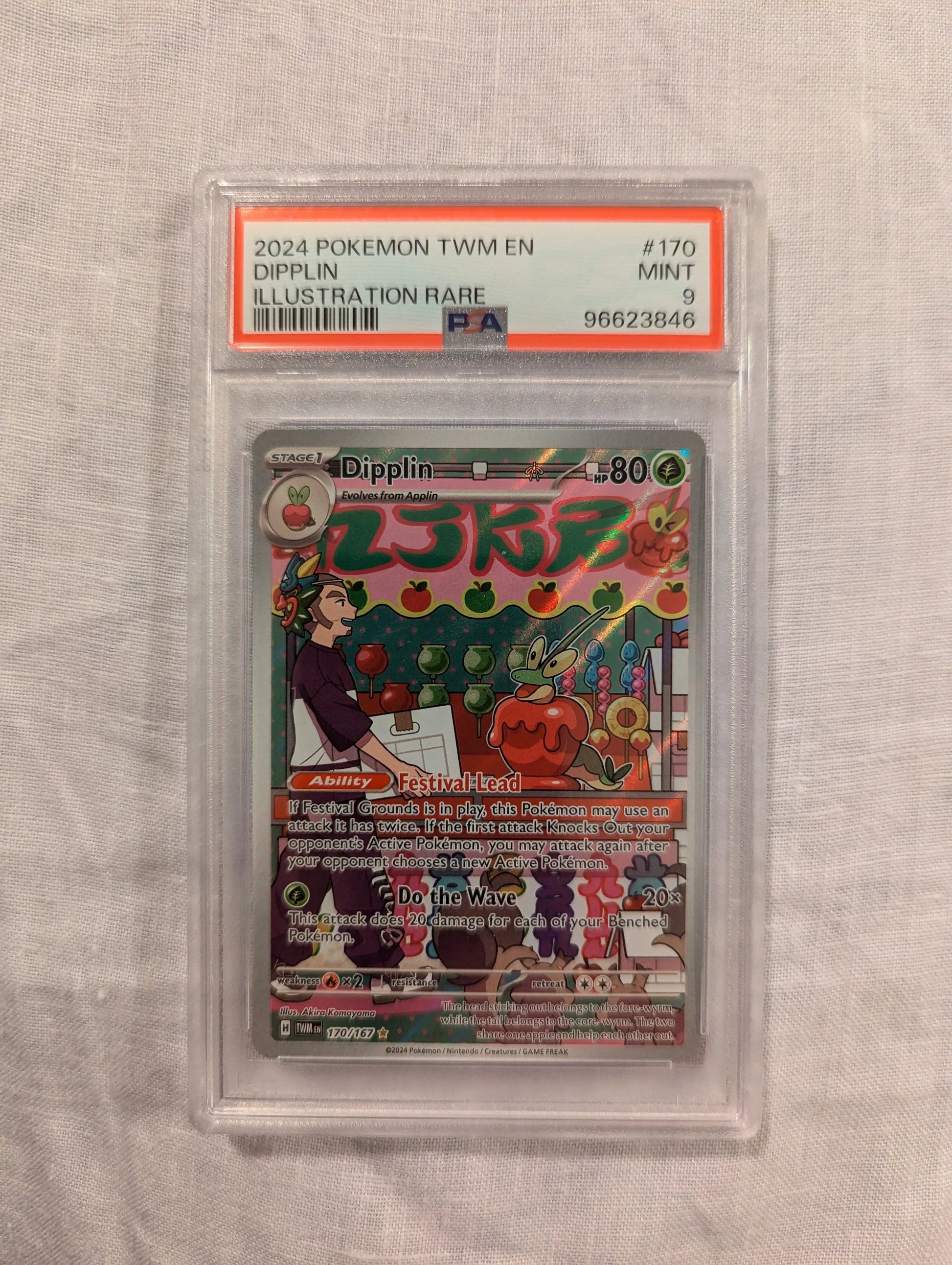 2024 Pokemon TWM Dipplin Illustration Rare #170 PSA 9 FRENLY BRICKS - Open 7 Days