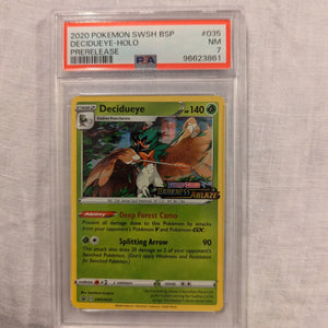 2020 Pokemon Decidueye HOLO Prerelease #35 PSA 7 FRENLY BRICKS - Open 7 Days