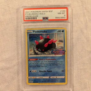 2021 Pokemon Pyukumuku HOLO Prerelease #169 PSA 8 FRENLY BRICKS - Open 7 Days