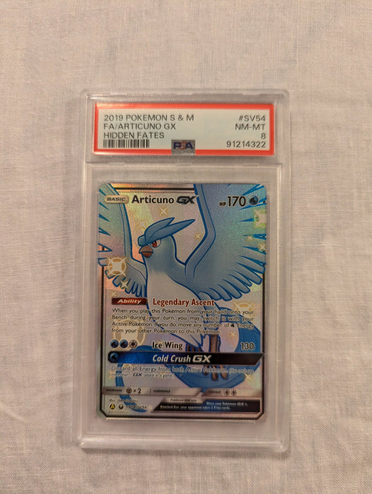 2019 Pokemon #sv54 Articuno GX hidden fates PSA 8 FRENLY BRICKS - Open 7 Days