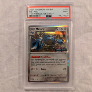 2024 Pokemon Metang TEF Prerelease Staff #90 PSA 9 FRENLY BRICKS - Open 7 Days